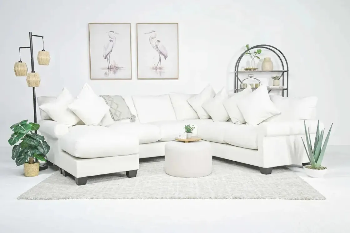 Mor Furniture Amelia Crypton Performance Sofa Chaise Sectional In , Left Facing