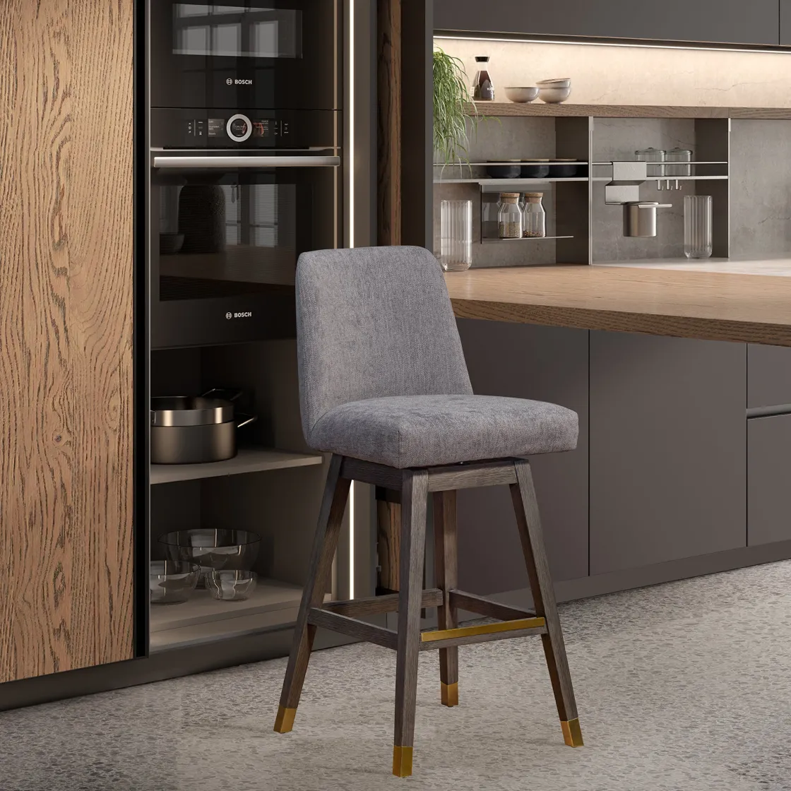 Mor Furniture Amelia Swivel Barstool In Mocha
