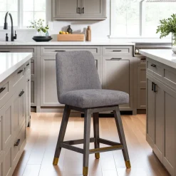 Mor Furniture Amelia Swivel Counter Height Stool In Mocha