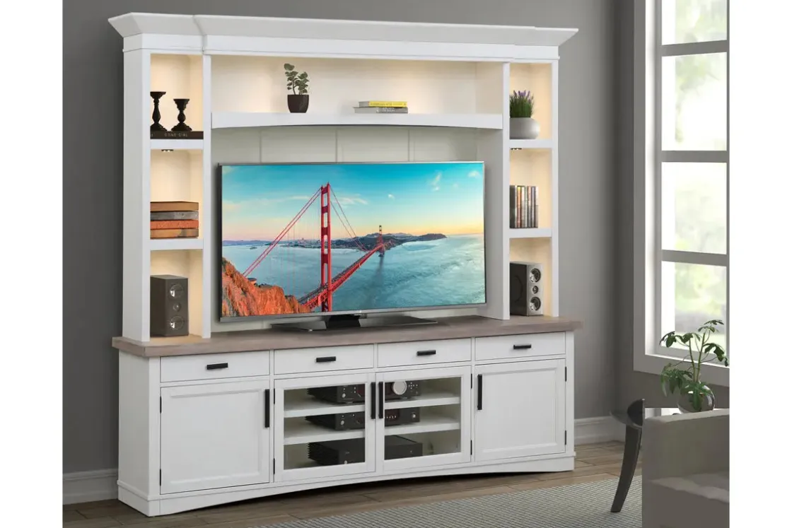 Mor Furniture Americana 4 Piece Entertainment Center In White