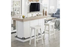 Mor Furniture Americana Bar Height Dining Table & 2 Stools In Cotton