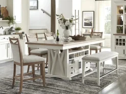 Mor Furniture Americana Counter Height Side Chair In Cotton, Set Of 2