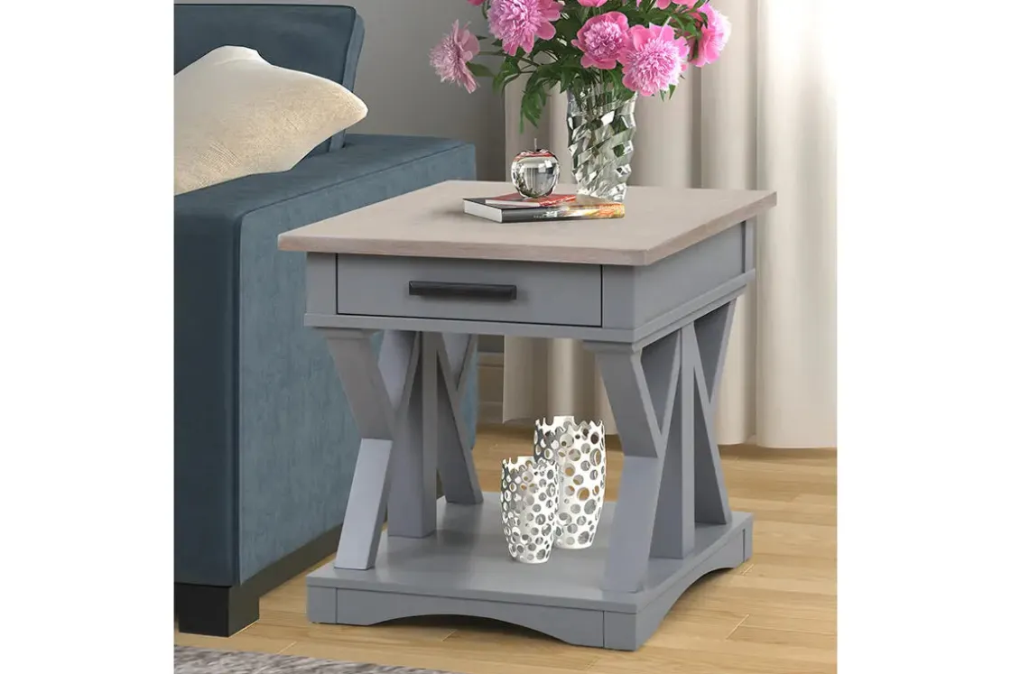 Mor Furniture Americana End Table In Gray