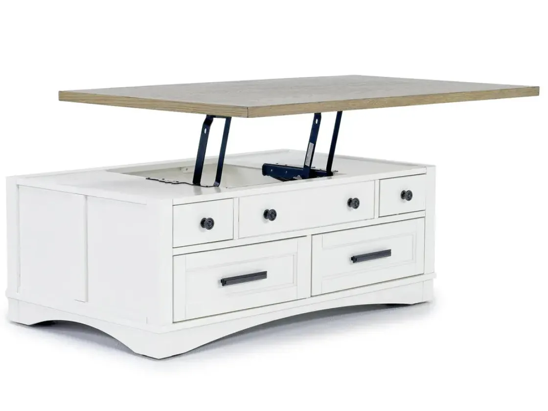 Mor Furniture Americana Lift Top Coffee Table In White