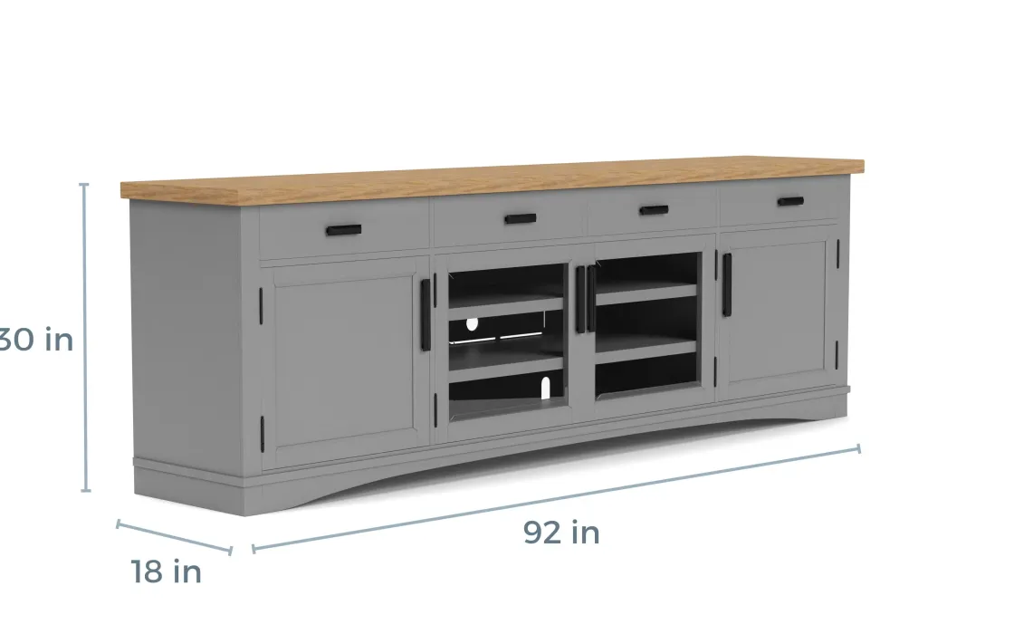 Mor Furniture Americana Media Console In Gray, 63 Inch