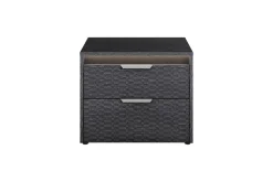 Mor Furniture Amy Upholstered Bed W/ Storage, Dresser, Mirror & Nightstand In Dark Oak, Queen