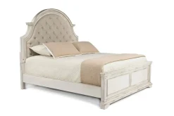 Mor Furniture Anastasia Upholstered Panel Bed In Antique Bisque, Queen