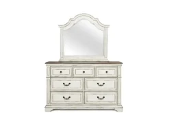Mor Furniture Anastasia Upholstered Panel Bed, Dresser, Mirror & Nightstand, Queen