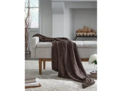 Mor Furniture Anawood Throw Blanket In Oatmeal