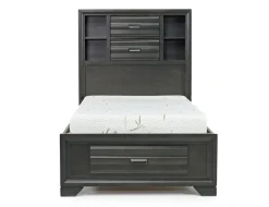 Mor Furniture Andes Wall Bed, Dresser & Mirror In Charcoal, Twin