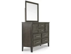 Mor Furniture Andover Panel Bed, Dresser, Mirror & Nightstand In White, Twin