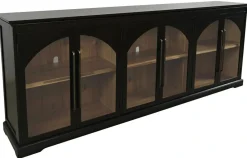 Mor Furniture Archdale 6 Door Accent Console In Black, 96 Inch