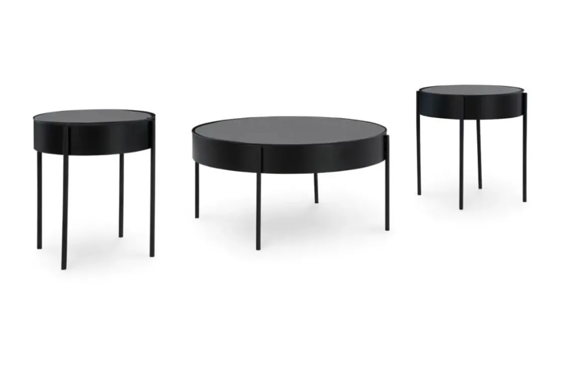Mor Furniture Ardoline Coffee Table & 2 End Tables In Black