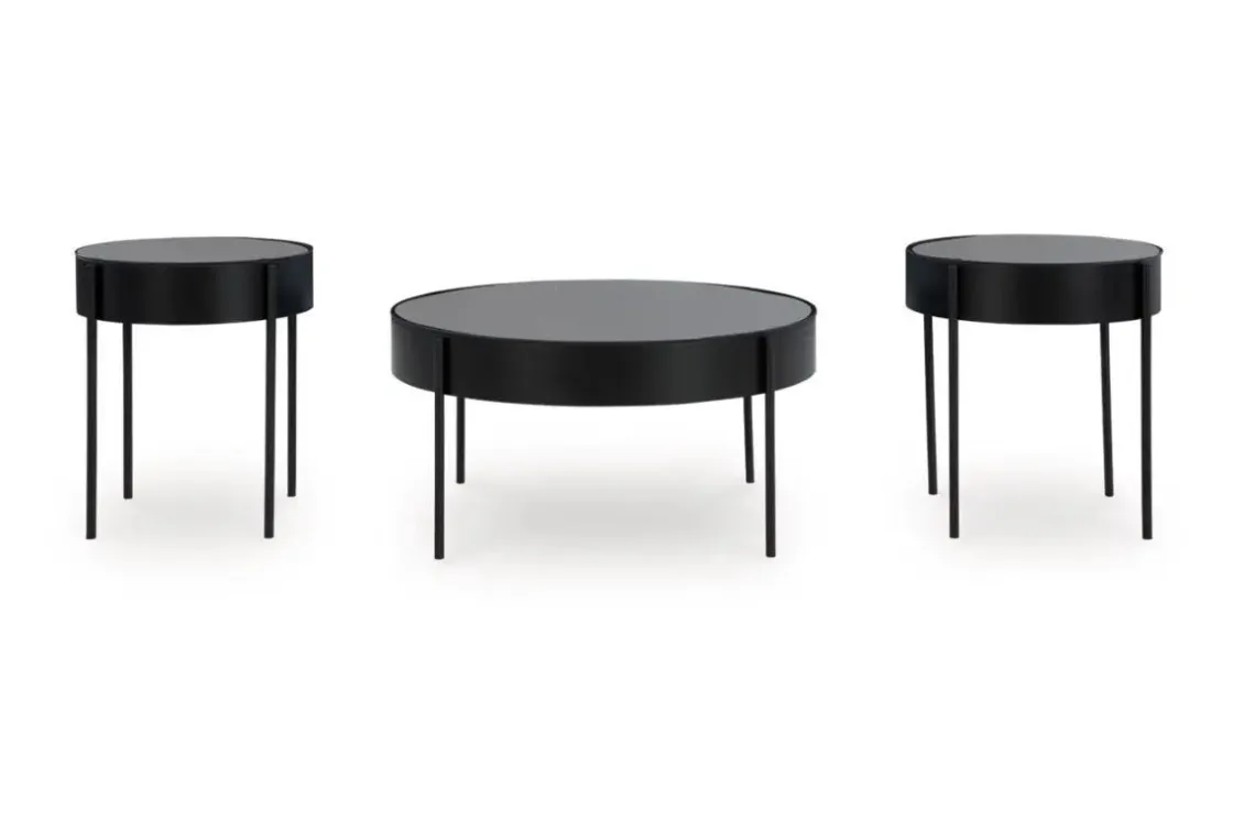Mor Furniture Ardoline Coffee Table & 2 End Tables In Black