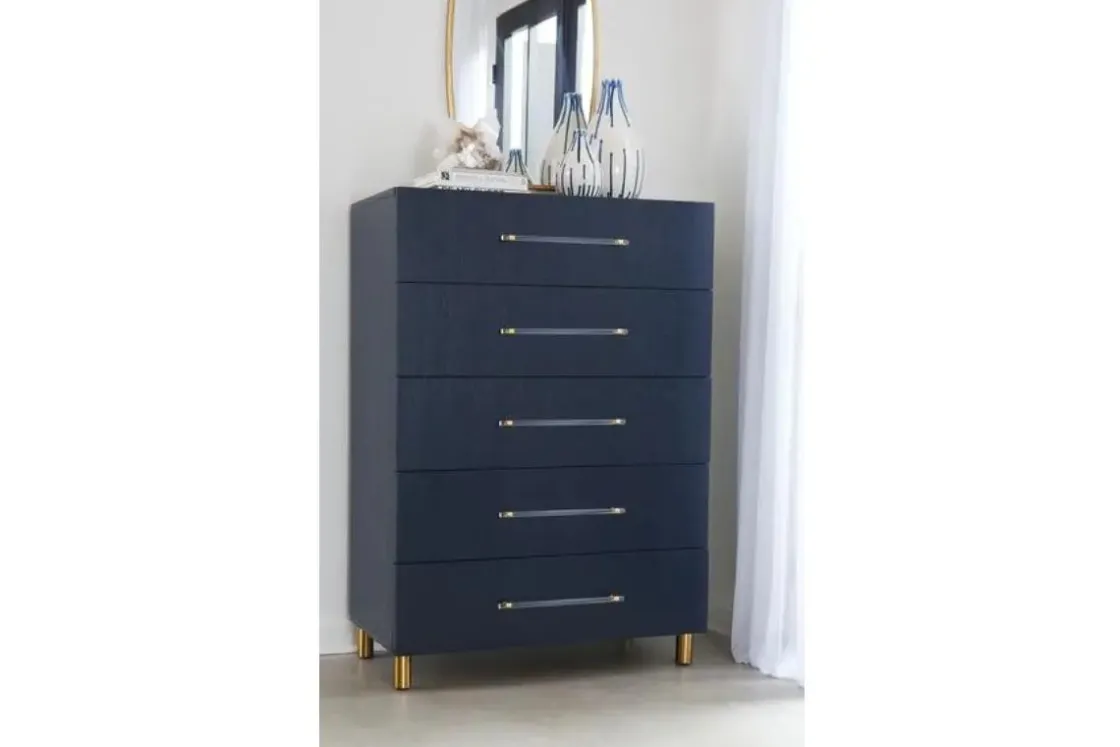 Mor Furniture Argento Chest In Navy Blue