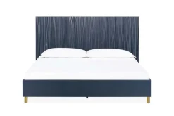 Mor Furniture Argento Panel Bed In Navy Blue, Full