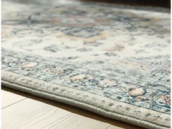 Mor Furniture Arlenmont Classic Rug In Blue/White/Brown, 5’ X 7’