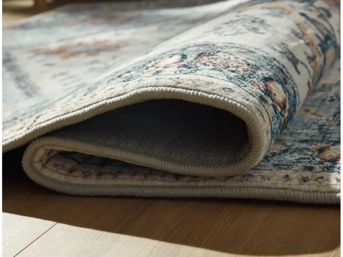 Mor Furniture Arlenmont Classic Rug In Blue/White/Brown, 5’ X 7’