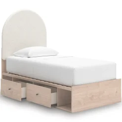 Mor Furniture Arloster Panel Bed W/ 2 Drawer Storage In White, Twin