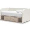 Mor Furniture Arloster Upholstered Daybed W/ Storage Trundle In Tan/White, Twin