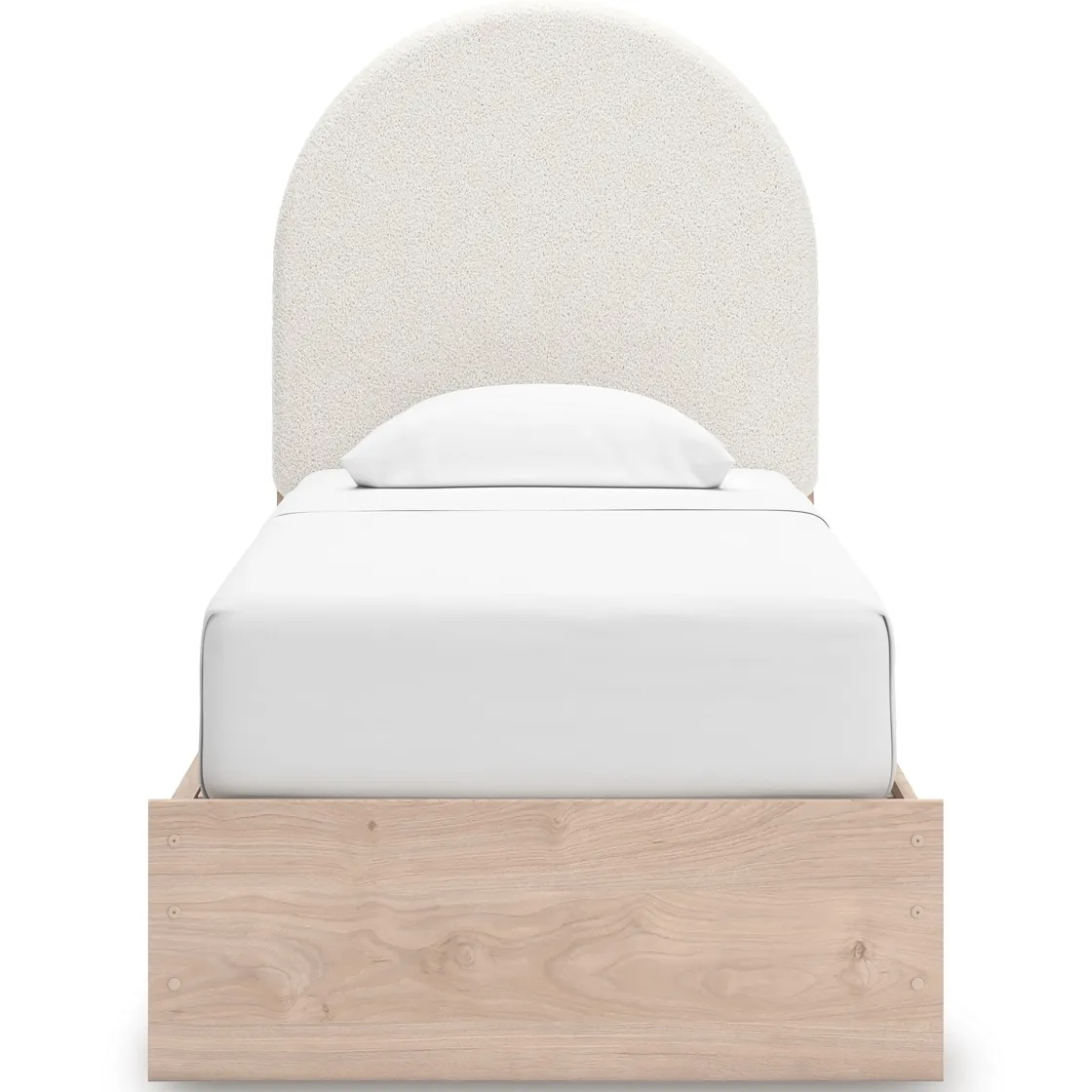 Kids Mor Furniture Arloster Upholstered Panel Bed In White, Twin
