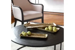 Mor Furniture Artesian Tray In Gold, Set Of 3