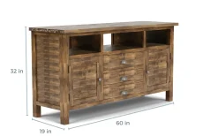 Mor Furniture Artisans Media Console In Oak, 50 Inch