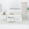 Mor Furniture Ashbryn Storage Bed, Dresser, Mirror & Nightstand In White, Queen
