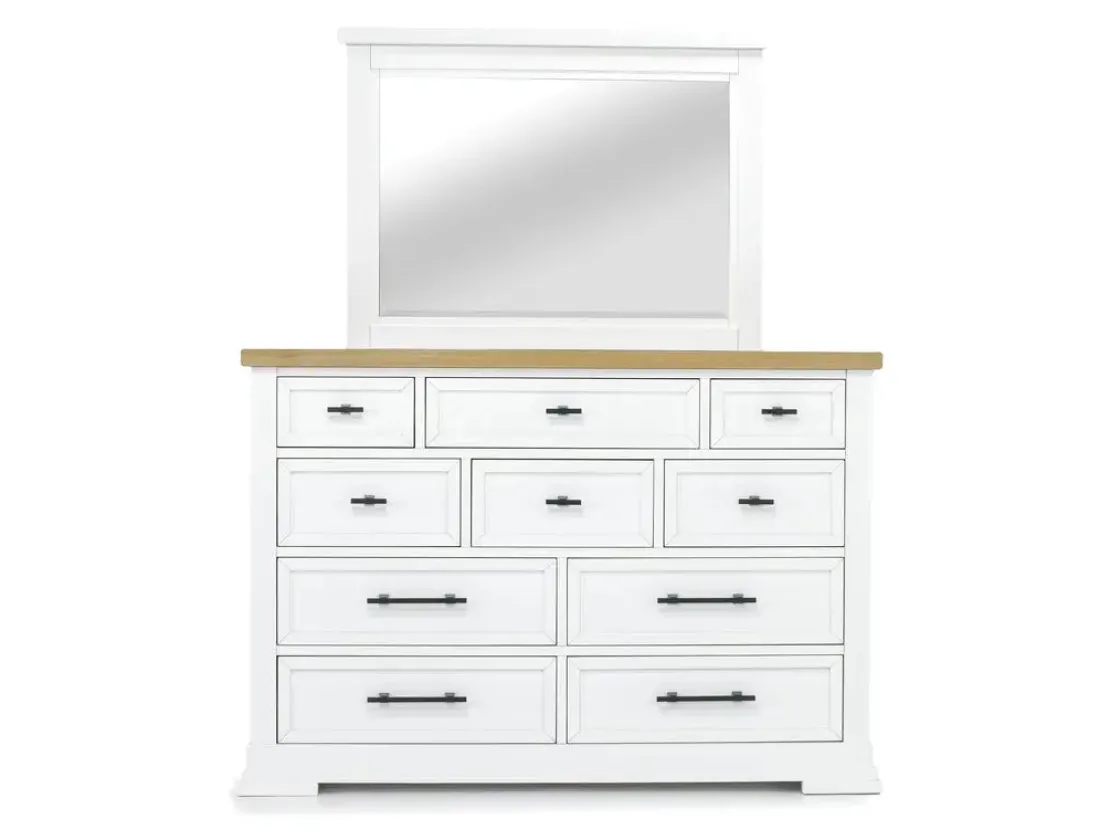 Mor Furniture Ashbryn Storage Bed, Dresser, Mirror & Nightstand In White, Queen