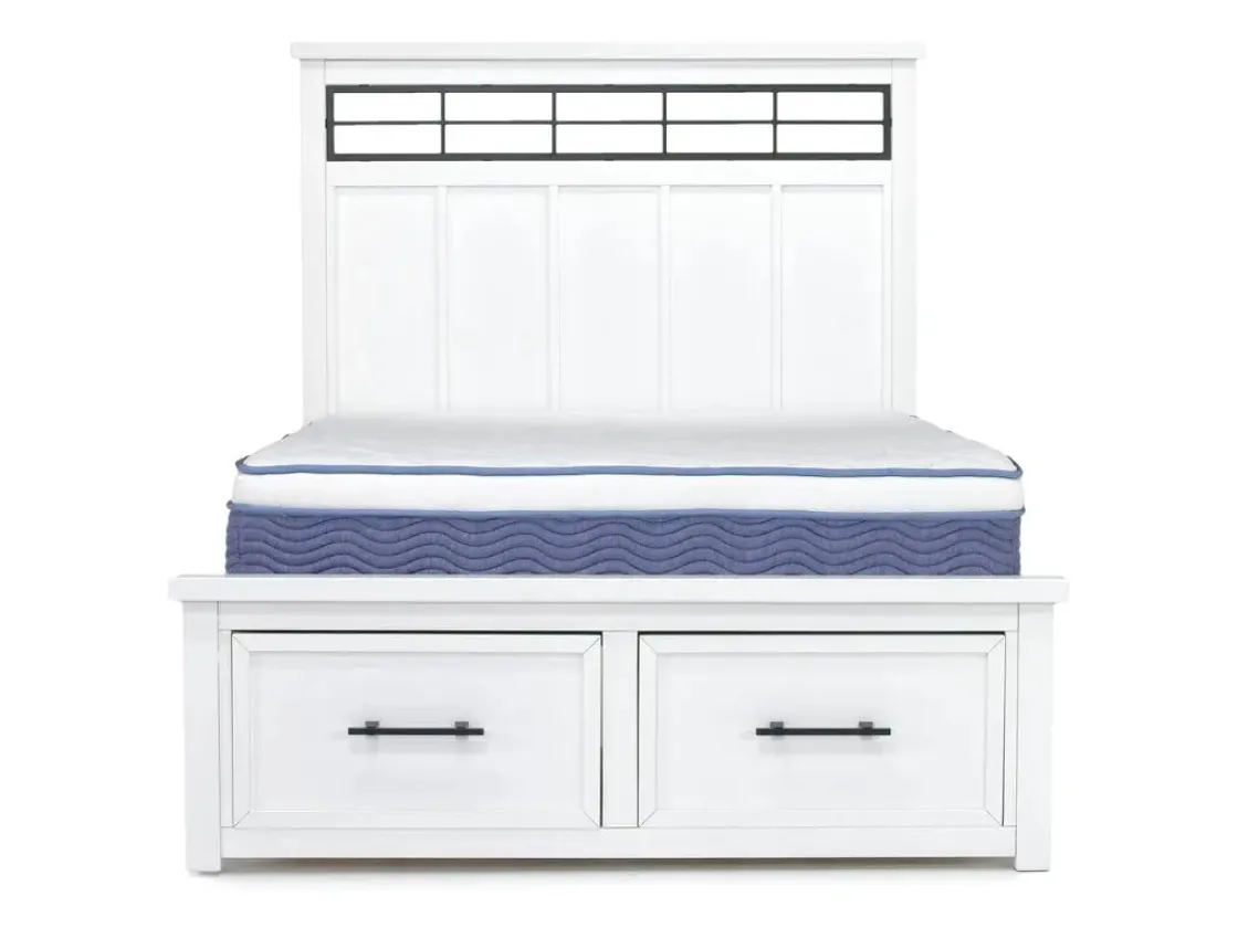 Mor Furniture Ashbryn Storage Bed, Dresser, Mirror & Nightstand In White, Queen