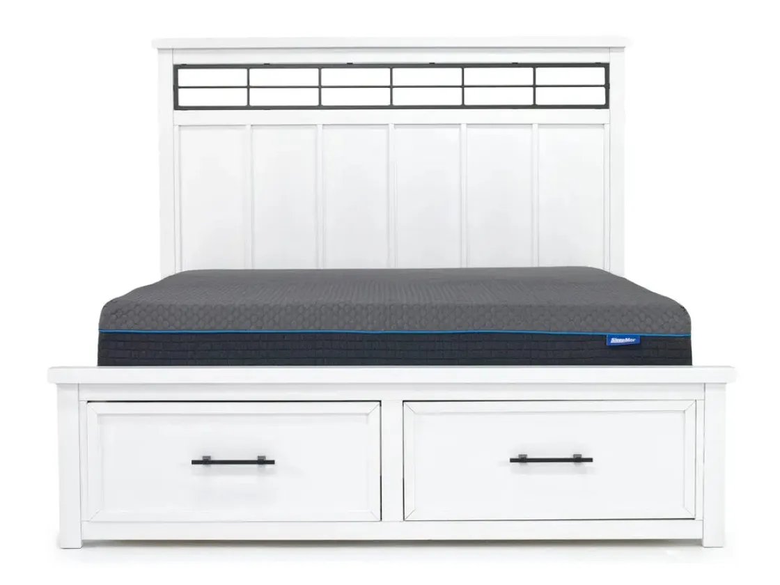 Mor Furniture Ashbryn Storage Bed, Dresser, Mirror & Nightstand In White, Queen