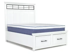 Mor Furniture Ashbryn Storage Bed, Dresser, Mirror & Nightstand In White, Queen