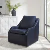 Mor Furniture Asher Leather 360 Degree Swivel Chair In Ice