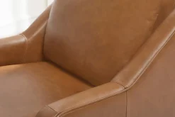 Mor Furniture Asher Leather 360 Degree Swivel Chair In Ice