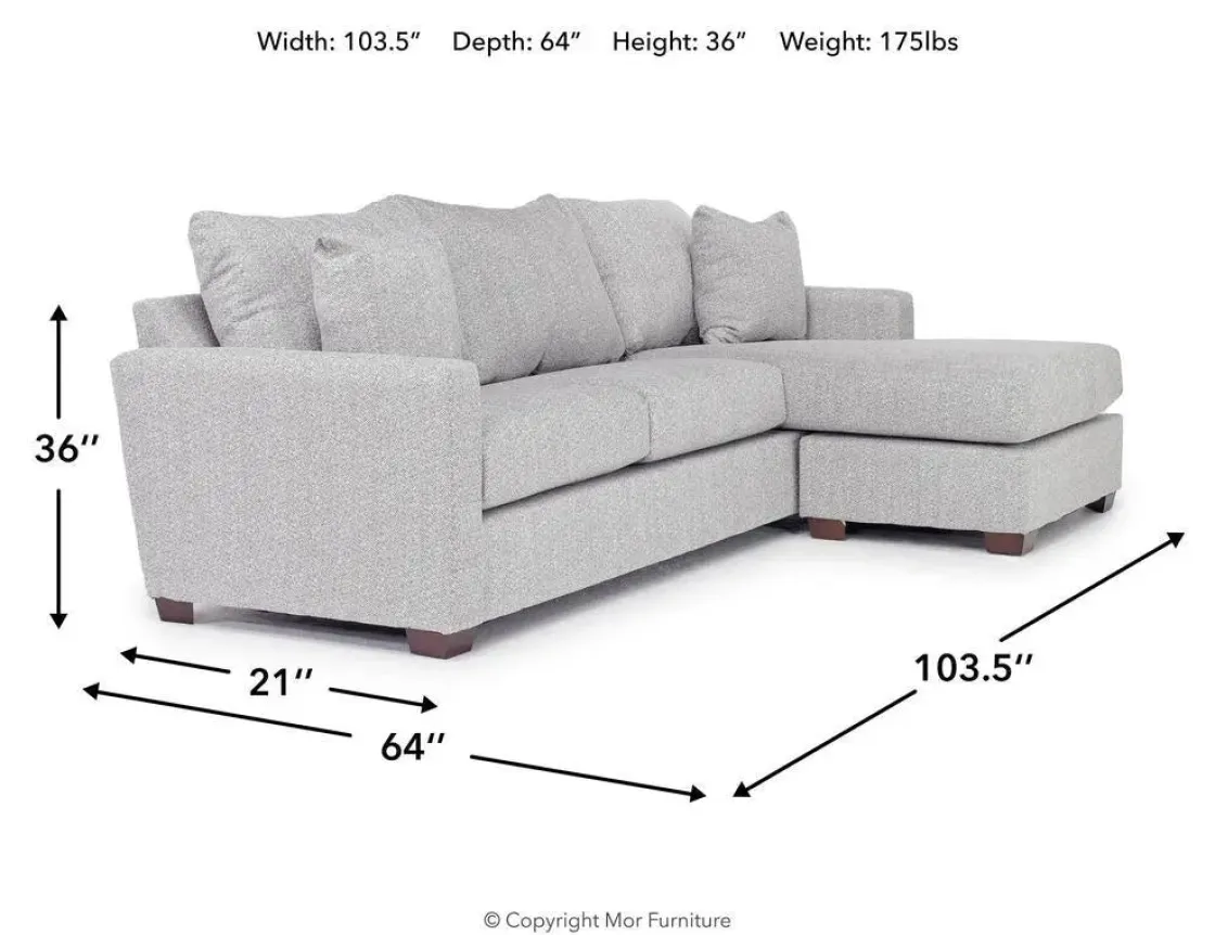 Mor Furniture Ashfield Reversible Sofa Chaise In Ashfield Graphite