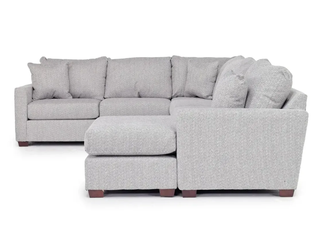 Mor Furniture Ashfield Tux Sofa Chaise Sectional In Ashfield Granite, Right Facing