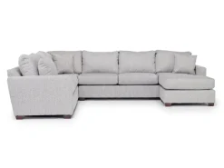 Mor Furniture Ashfield Tux Sofa Chaise Sectional In Ashfield Granite, Right Facing