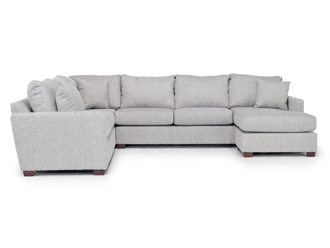 Mor Furniture Ashfield Tux Sofa Chaise Sectional In Ashfield Granite, Right Facing
