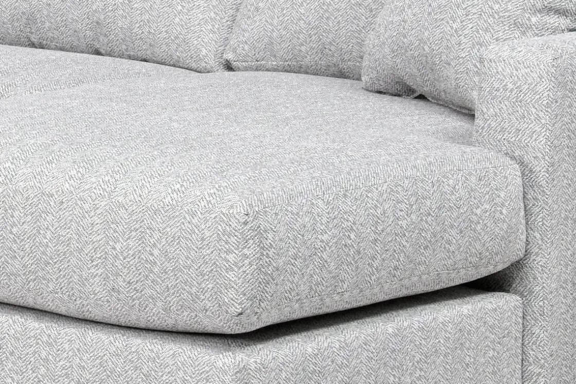 Mor Furniture Ashfield Tux Sofa Chaise Sectional In Ashfield Granite, Right Facing