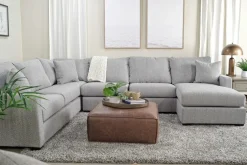 Mor Furniture Ashfield Tux Sofa Chaise Sectional In Ashfield Granite, Right Facing