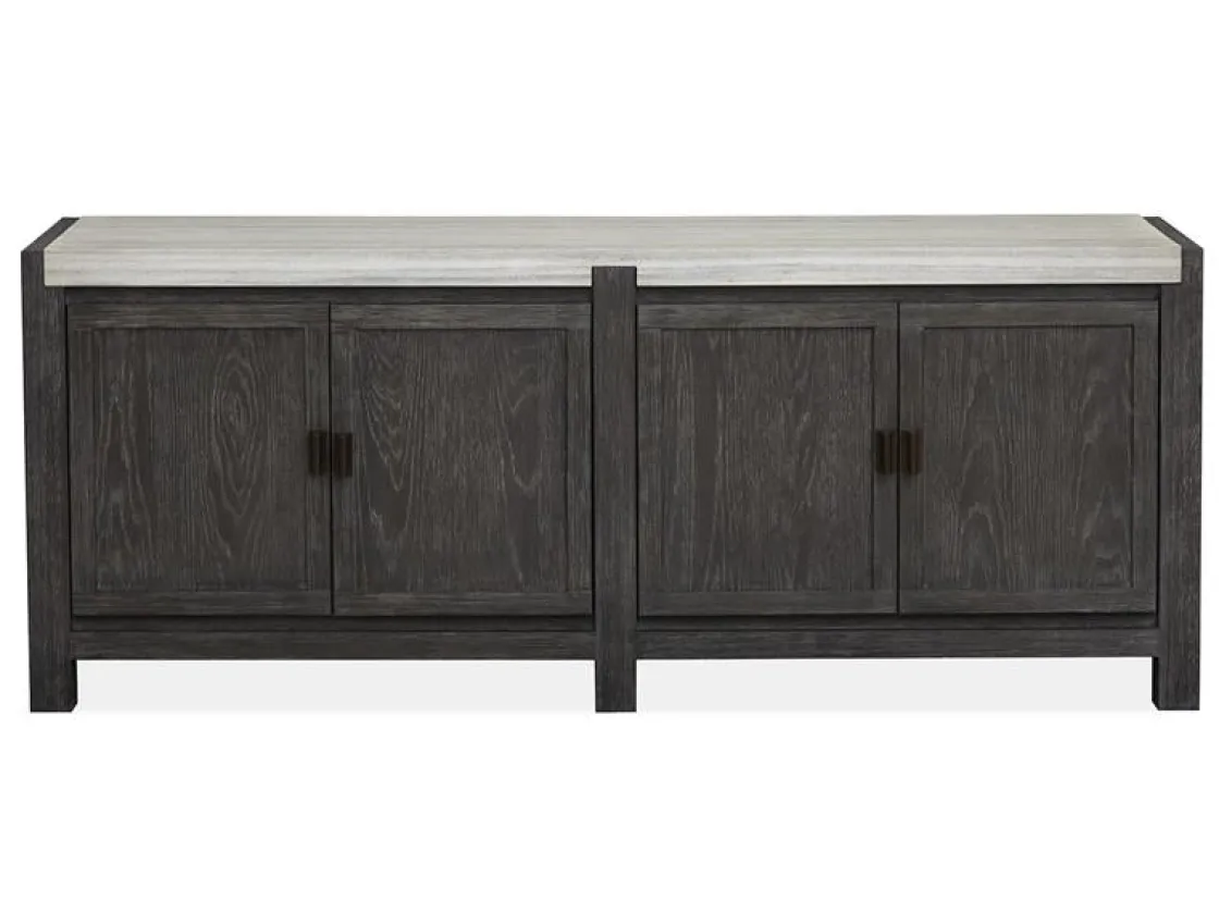 Mor Furniture Aspen Valley 4 Door Media Console In Ravenwood Black