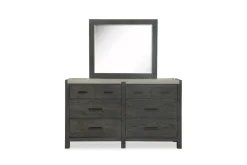 Mor Furniture Aspen Valley Panel Bed, Dresser, Mirror & Nightstand In Sierra Brown, Queen