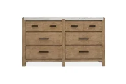 Mor Furniture Aspen Valley Panel Bed, Dresser, Mirror & Nightstand In Sierra Brown, Queen