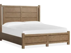 Mor Furniture Aspen Valley Panel Bed, Dresser, Mirror & Nightstand In Sierra Brown, Queen