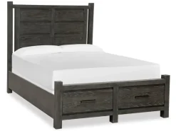 Mor Furniture Aspen Valley Panel Bed W/ Storage, Dresser, Mirror & Nightstand In Sierra Brown, Queen
