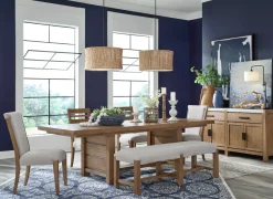 Mor Furniture Aspen Valley Stone Top Dining Table In Sierra Brown