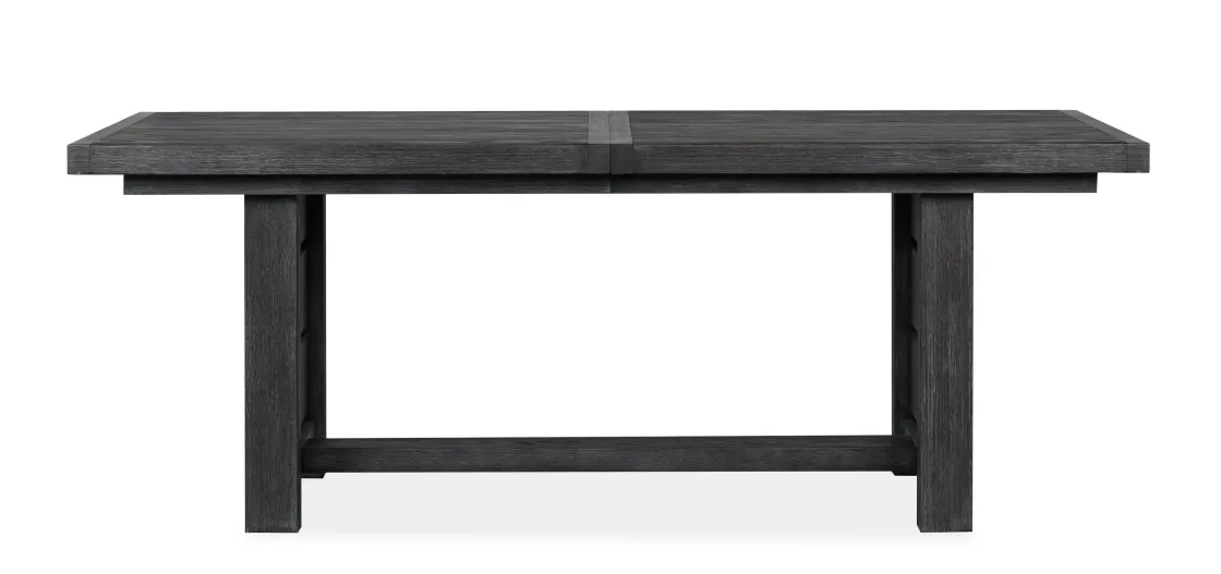 Mor Furniture Aspen Valley Trestle Dining Table, 4 Chairs & 2 Upholstered Chairs In Ravenwood Black