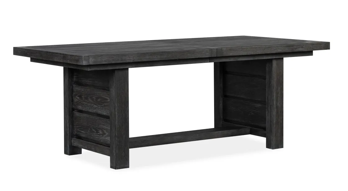 Mor Furniture Aspen Valley Trestle Dining Table & 4 Chairs In Ravenwood Black