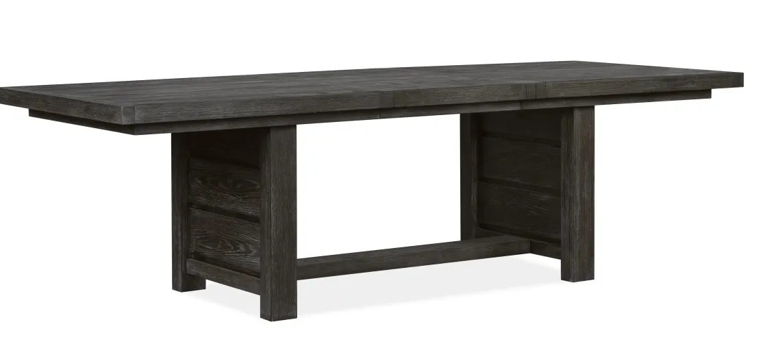 Mor Furniture Aspen Valley Trestle Dining Table & 4 Chairs In Ravenwood Black