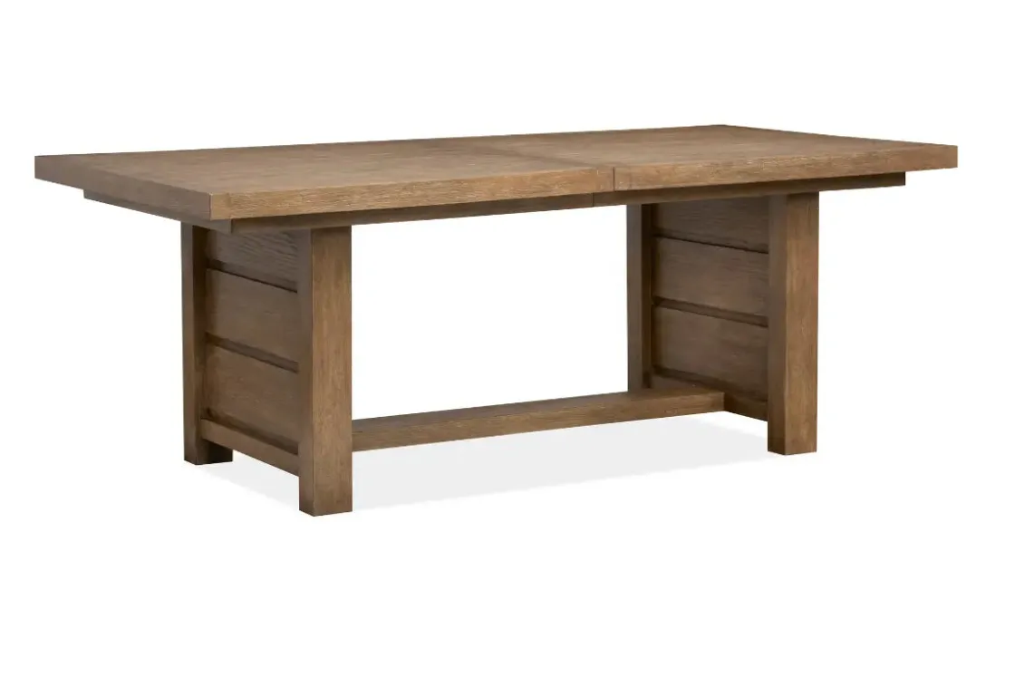 Mor Furniture Aspen Valley Trestle Dining Table & 4 Chairs In Ravenwood Black